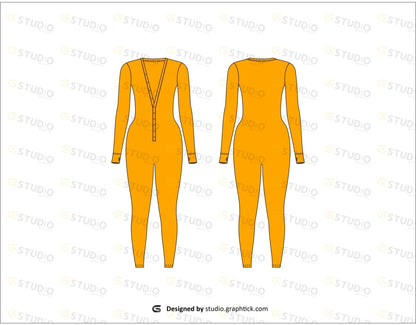 Womens Jumpsuit Flat Sketch Jumpsuits & Rompers