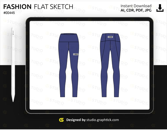 Womens Leggings Flat Sketch