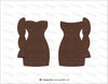 Womens Mini Dress One Shoulder Puff Sleeve Flat Sketch Dress
