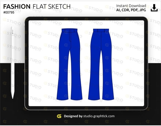 Womens Pants Flat Sketch