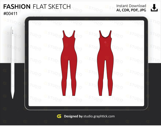 Womens Romper Flat Sketch