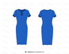 Womens Short Sleeve Dress Flat Sketch Dress