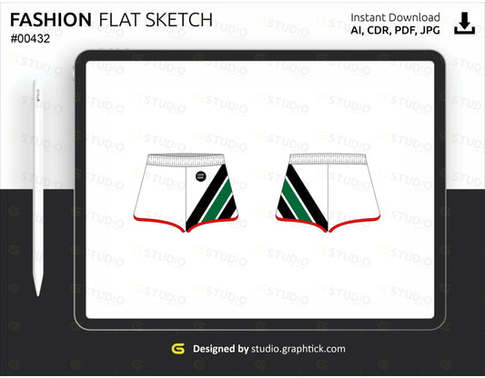 Womens Shorts Flat Sketch