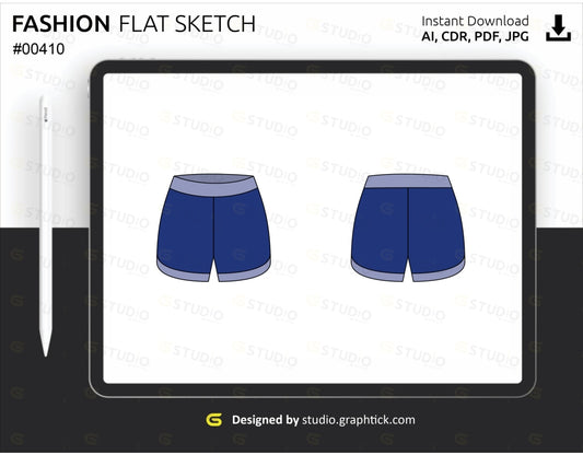 Womens Shorts Flat Sketch