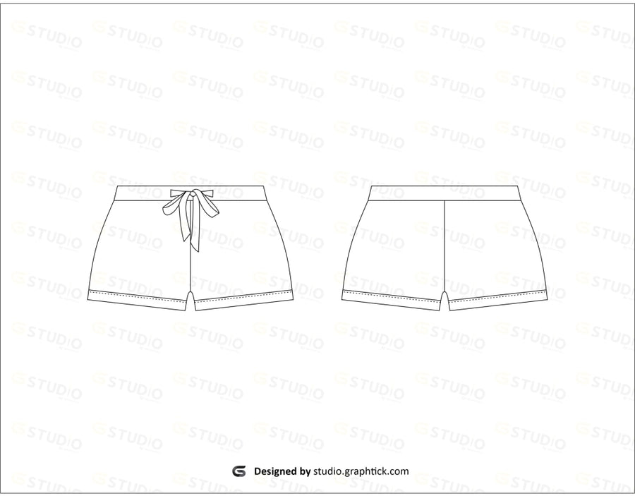 Womens Shorts Flat Sketch
