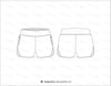 Womens Shorts With Side Slits Flat Sketch