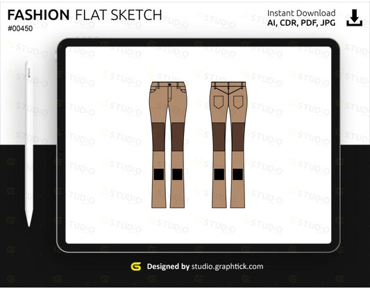 Womens Skinny Pants Flat Sketch