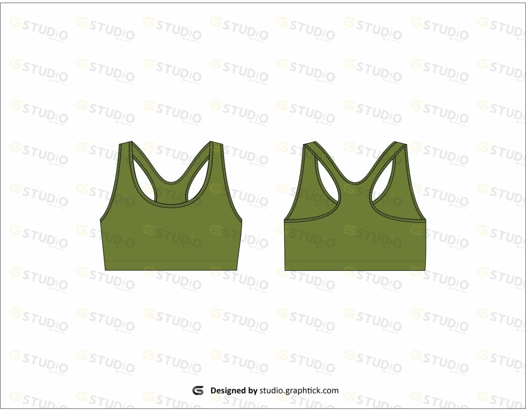 Womens Sports Bra Flat Sketch