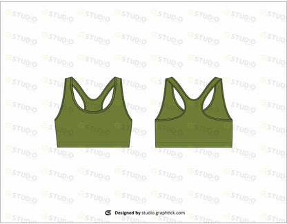 Womens Sports Bra Flat Sketch