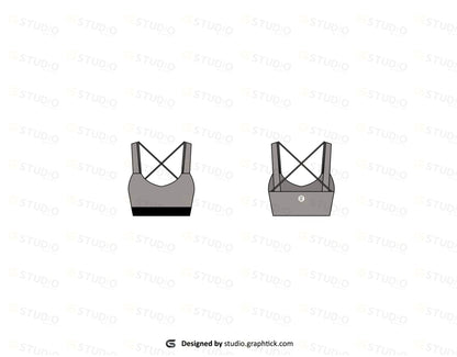 Womens Sports Bra Flat Sketch