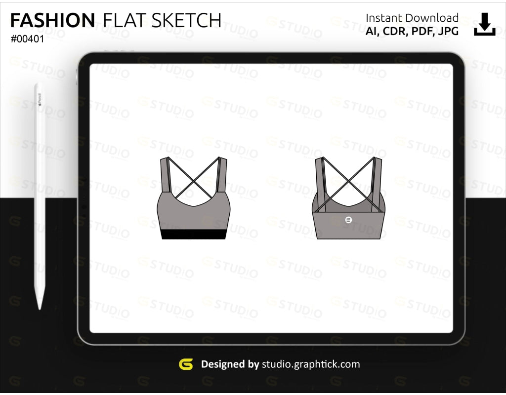 Denim bustier top technical fashion illustration with thin straps zipup  closure cups slim fit crop length Flat bra template front back grey  color style Women men unisex CAD mockup Stock Vector Image