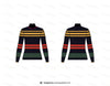 Womens Striped Crest-Patch Roll Neck Top Tops