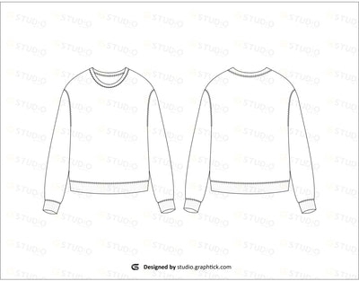 Womens Sweatshirt Flat Sketch