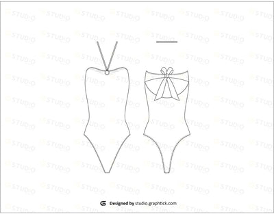 Womens Swimsuit Flat Sketch Swimwear