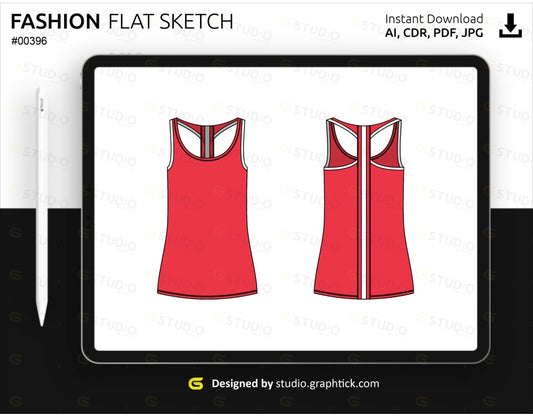 Womens Tank Top Flat Sketch