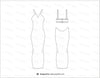 Womens V Neck Dress Flat Sketch Dresses