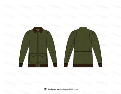 Zipper Top Flat Sketch Coats & Jackets